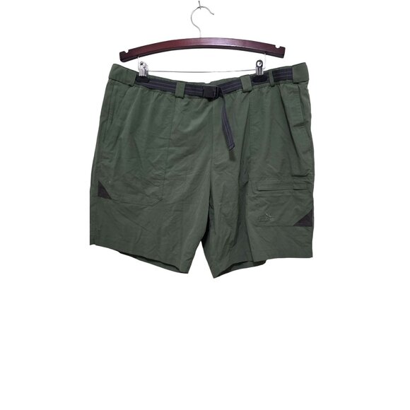 L.L.Bean Men's Quick-Dry Nylon Hiking Plus Sized Shorts Adjustable Belt Olive Gr - Picture 1 of 8